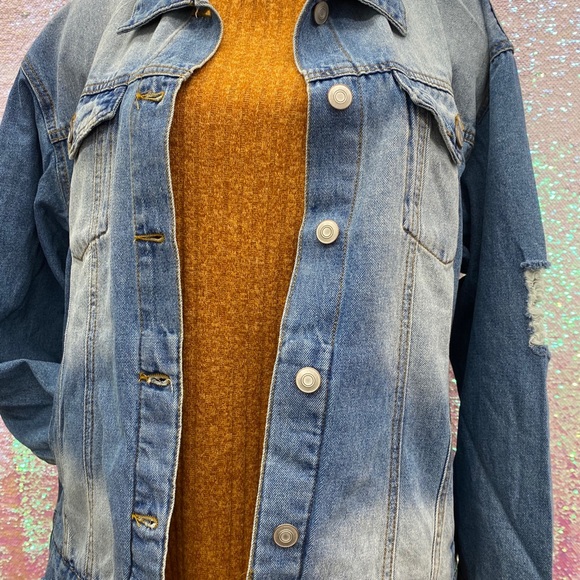 Plus Size Denim Jacket - Picture 3 of 6